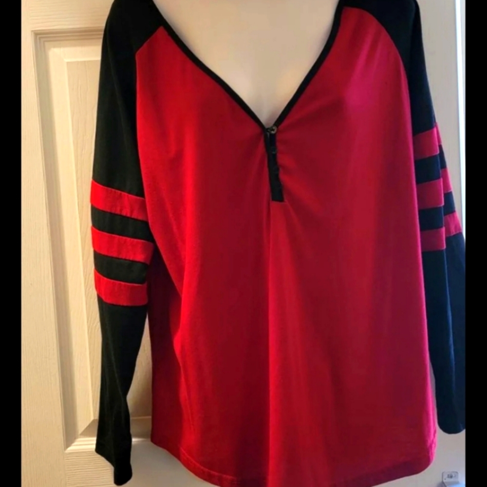 Red and Black Vneck
